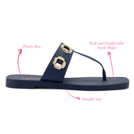 Larroude Milan S In Navy PVC