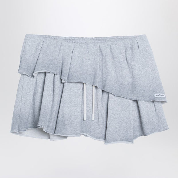 Acne Studios Grey Fleece Ruffle Mini Skirt