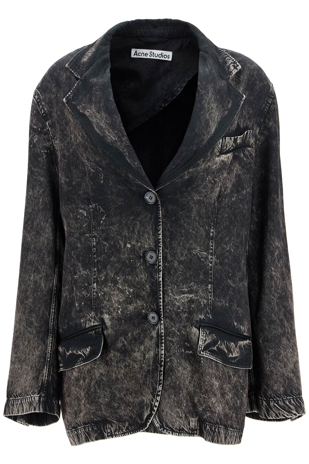 Acne Studios Viscose Trompe L'oeil Denim Print Blazer