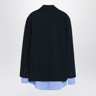 Acne Studios Navy Blue Single-breasted Jacket With Shirt Detail