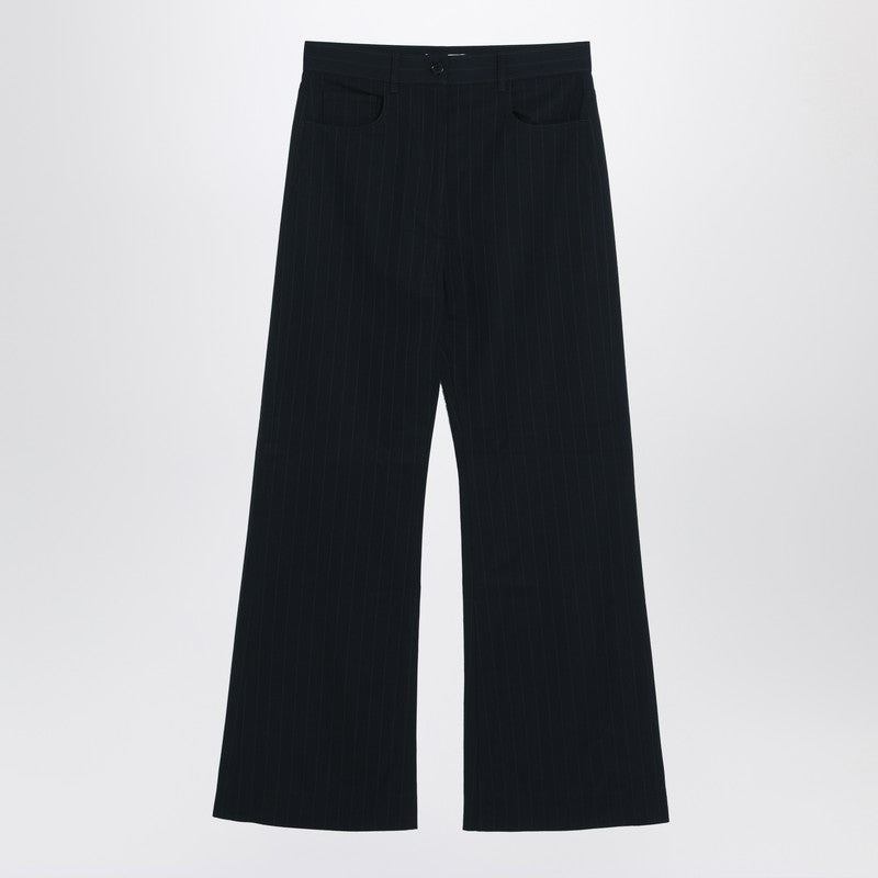 Acne Studios Navy Blue Pinstripe Trousers