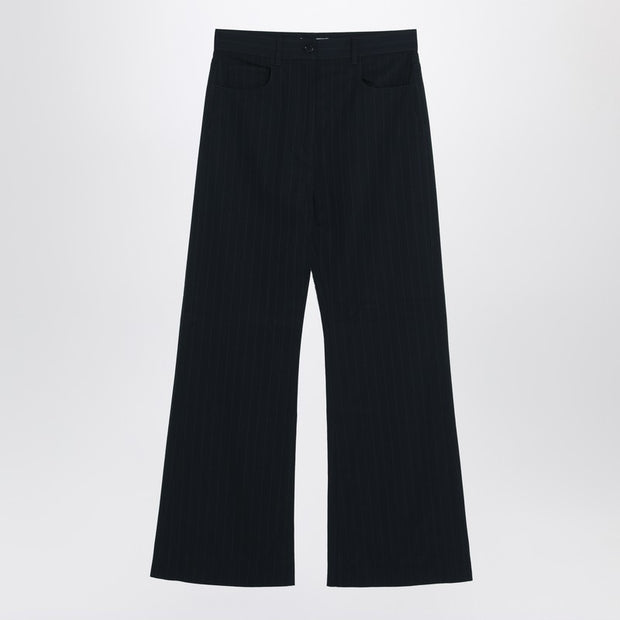 Acne Studios Navy Blue Pinstripe Trousers