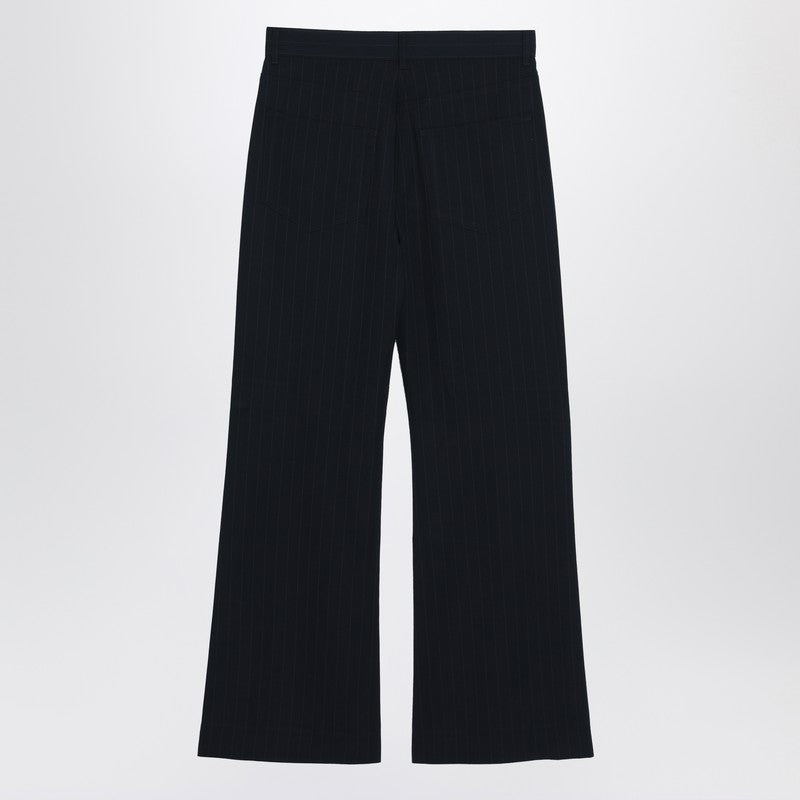 Acne Studios Navy Blue Pinstripe Trousers