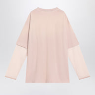 Acne Studios Pink Violet Layered T-shirt With Print