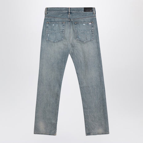 AMIRI Straight Jeans With Rips Antique Indigo