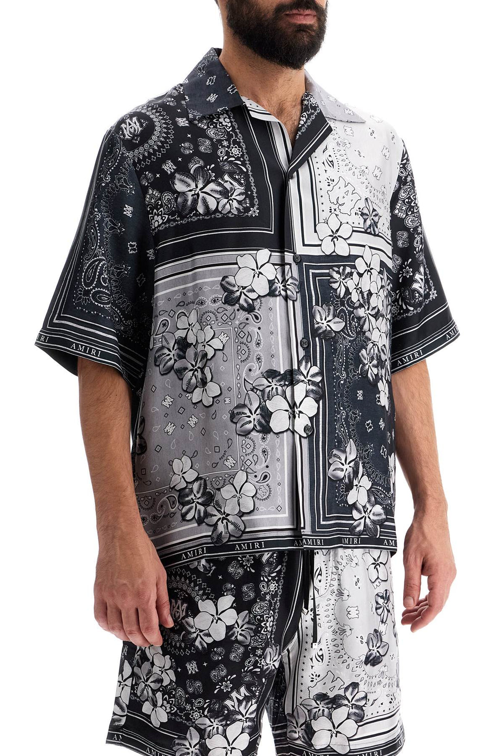 Amiri Bowling Shirt With Bandana Print