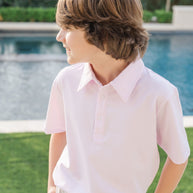 Will Boys' Performance Polo by LH Sport - Pink Stripes