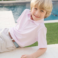 Will Boys' Performance Polo by LH Sport - Pink Stripes