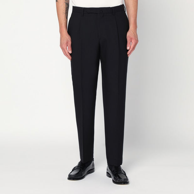 Santaniello Regular Black Wool Pants