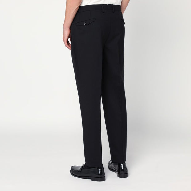 Santaniello Regular Black Wool Pants