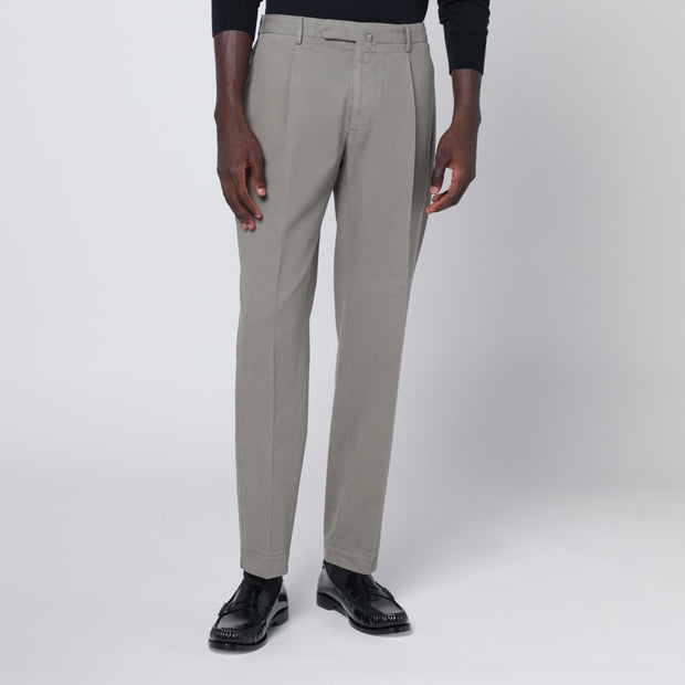 Santaniello Gray Cotton And Cashmere Trousers