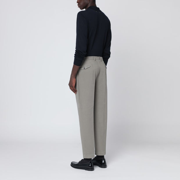 Santaniello Gray Cotton And Cashmere Trousers