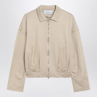 Max Mara Beige Cropped Sweatshirt In Silk Blend