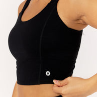 Astoria LIVE LUXE Crossed Sports Crop - Black