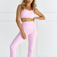 Astoria LUXE BALANCE Full Length Legging - Pink Gingham