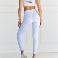 Astoria LUXE BALANCE Full Length Legging - Blue Gingham