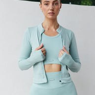 Astoria CONTOUR Ribbed Seamless Zip Up - Seafoam