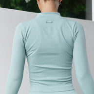 Astoria CONTOUR Ribbed Seamless Zip Up - Seafoam