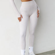 Astoria LUXE BALANCE Full Length Legging - Beige Gingham