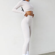 Astoria LUXE BALANCE Full Length Legging - Beige Gingham