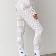 Astoria LUXE BALANCE Full Length Legging - Beige Gingham