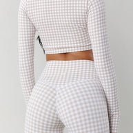 Astoria LUXE BALANCE Full Length Legging - Beige Gingham