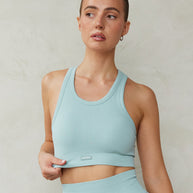 Astoria CONTOUR Ribbed Seamless Sports Crop - Seafoam