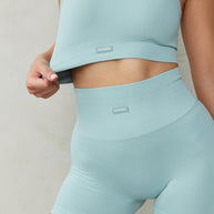 Astoria CONTOUR Ribbed Seamless Sports Crop - Seafoam