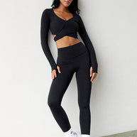 Astoria BALANCE Crossover Sleeve Crop - Black
