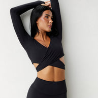 Astoria BALANCE Crossover Sleeve Crop - Black