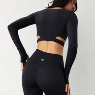 Astoria BALANCE Crossover Sleeve Crop - Black