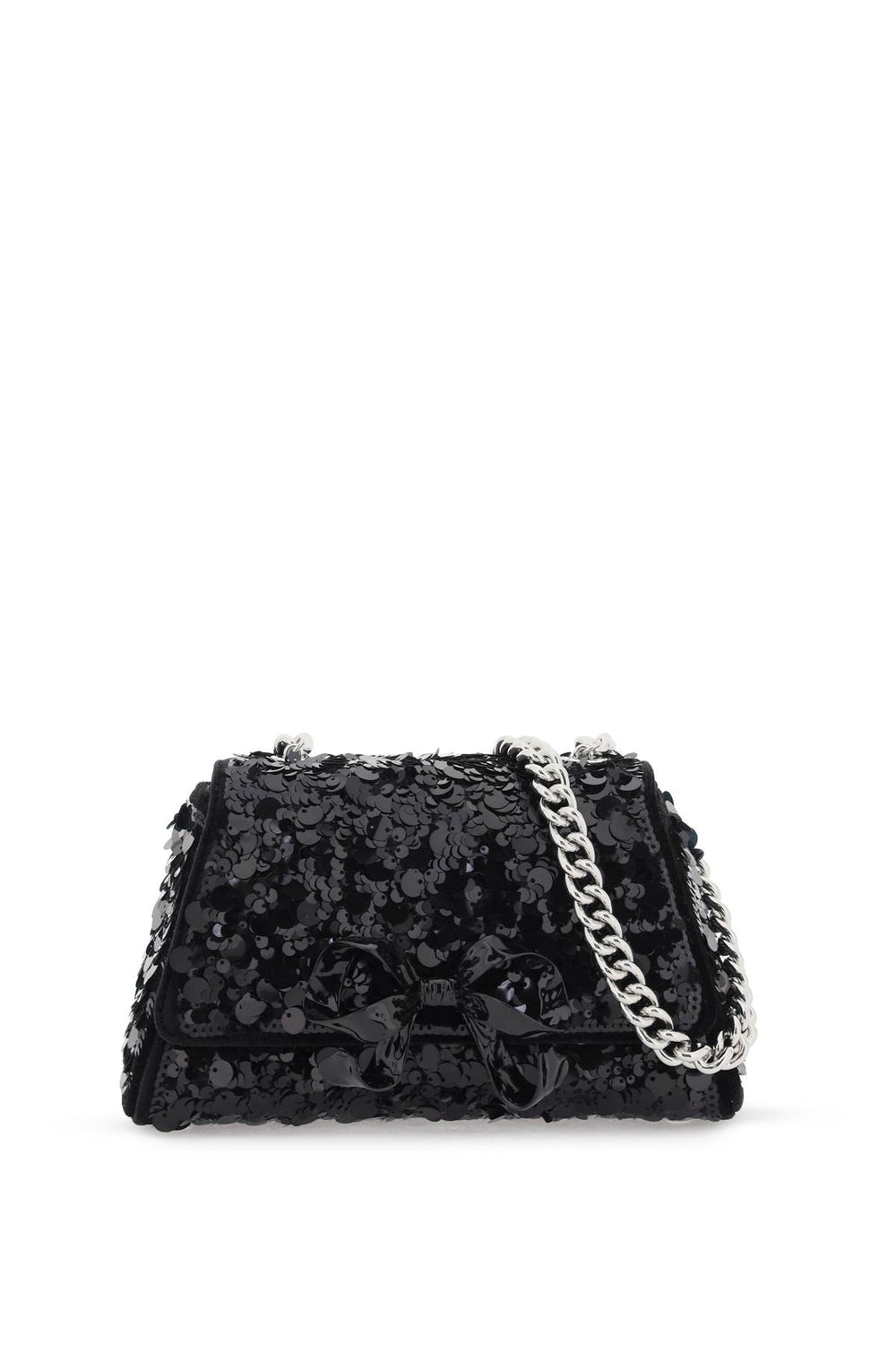 Self-Portrait Sequin Velvet Mini Shoulder Bag