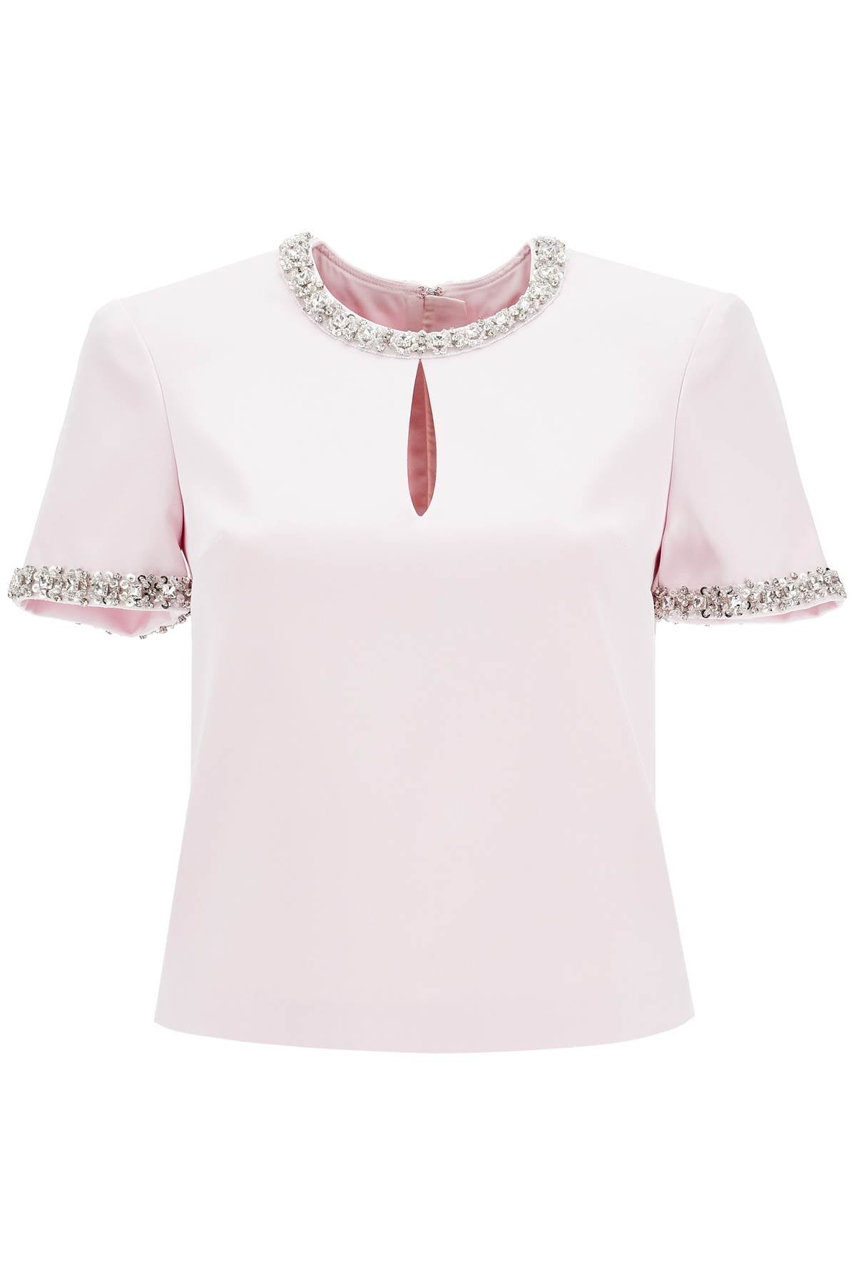 Self-Portrait Self Portrait Satin Top With Crystals Embellishments