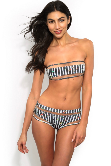 ANOK BIRDS & STRIPES Brazilian Bikini Bottoms