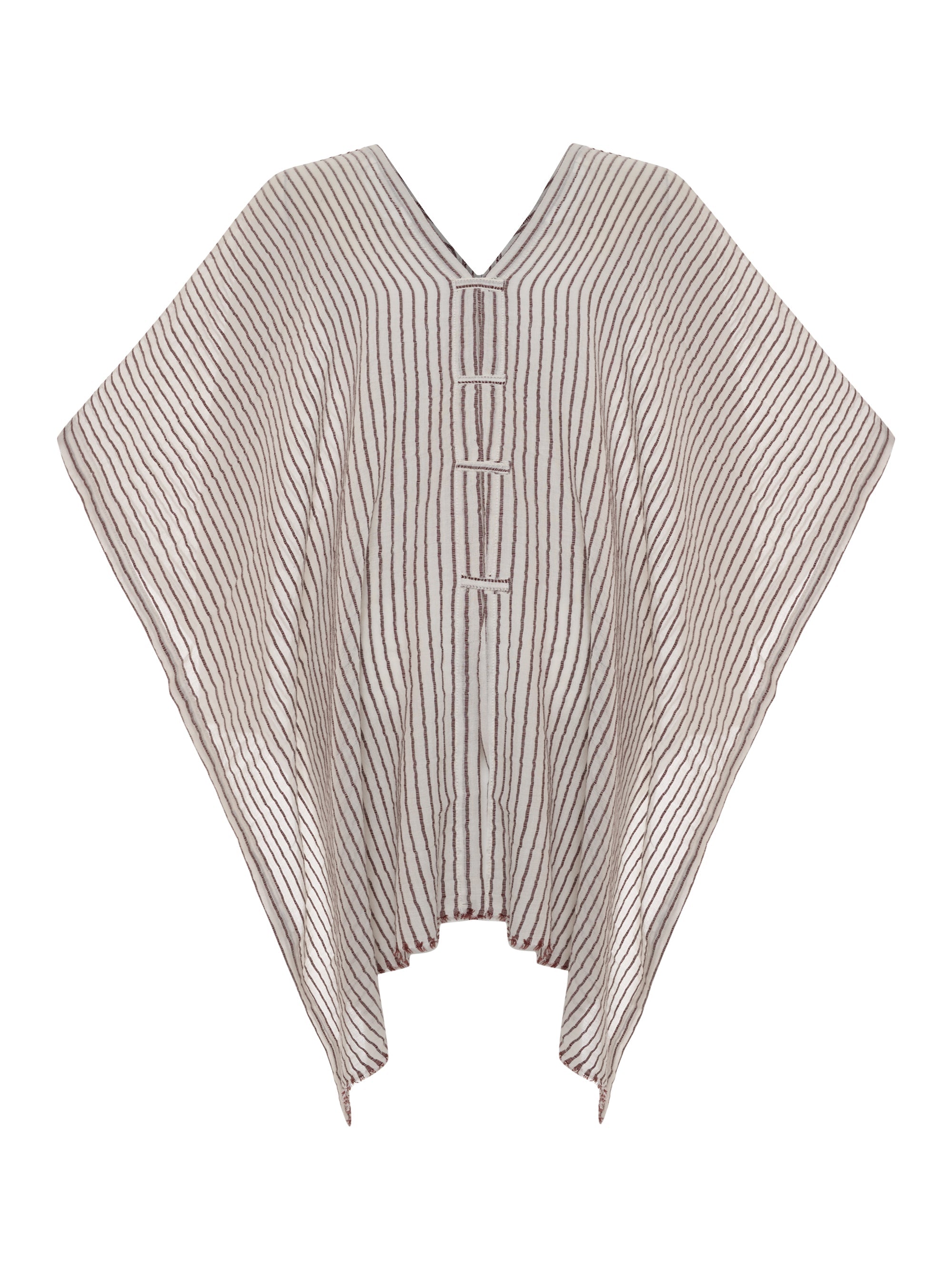 The Handloom Ava Kimono - Burgundy Stripes