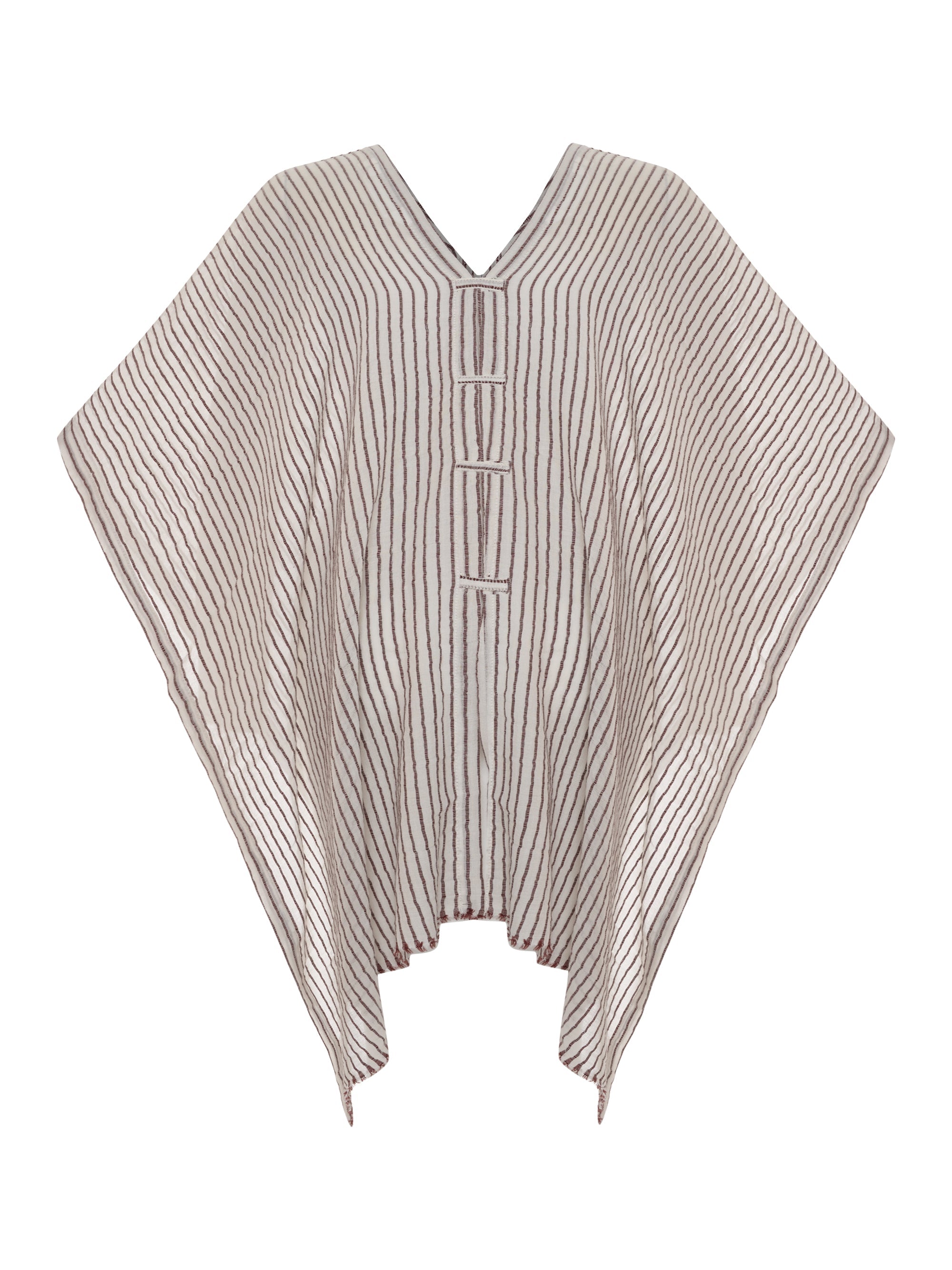 The Handloom Ava Kimono - Burgundy Stripes