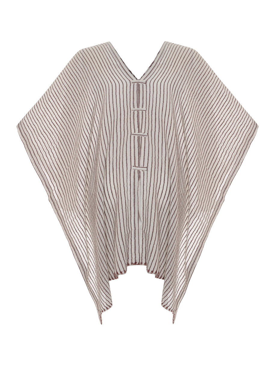The Handloom Ava Kimono - Burgundy Stripes