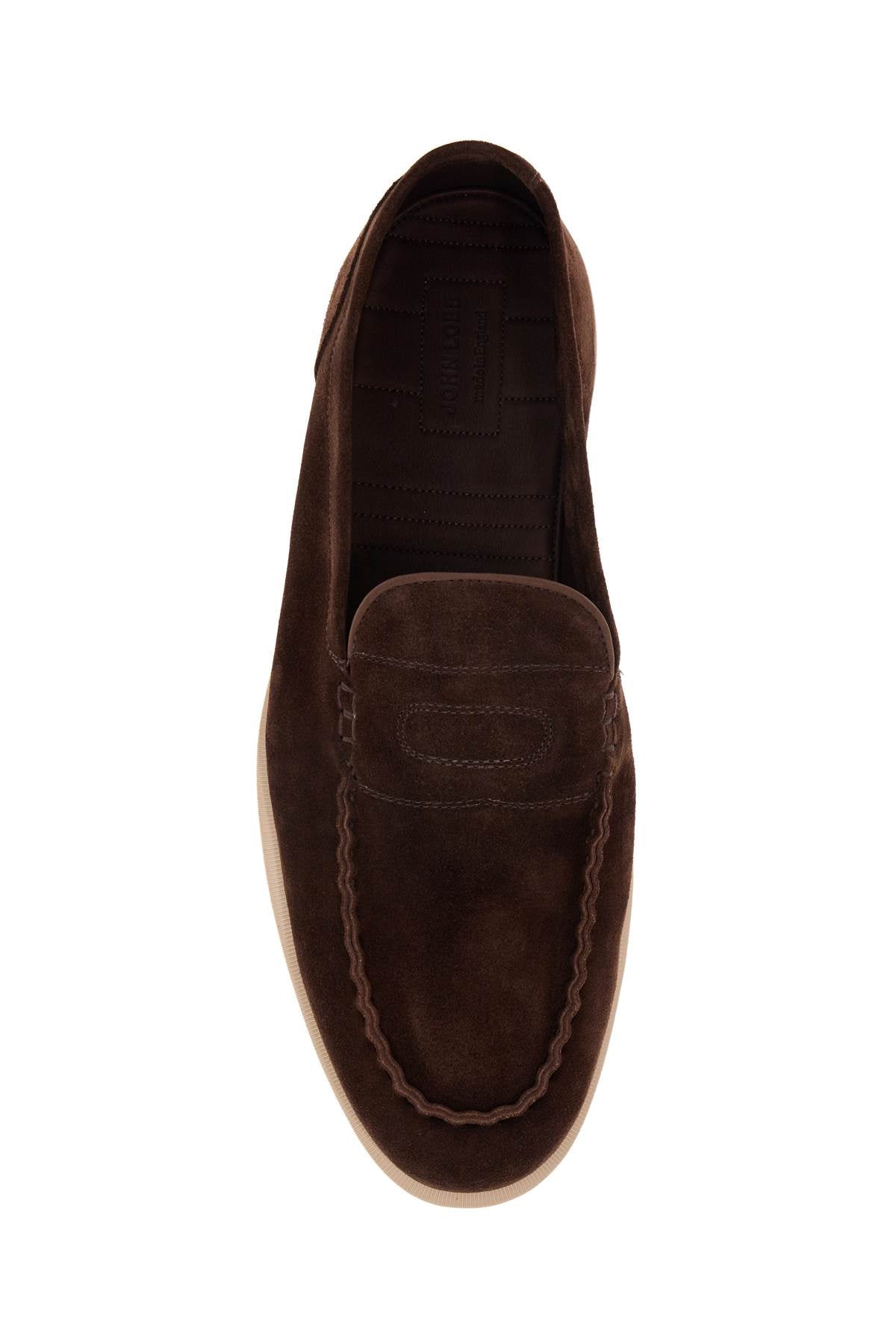 John Lobb Dark Brown Suede Loafers