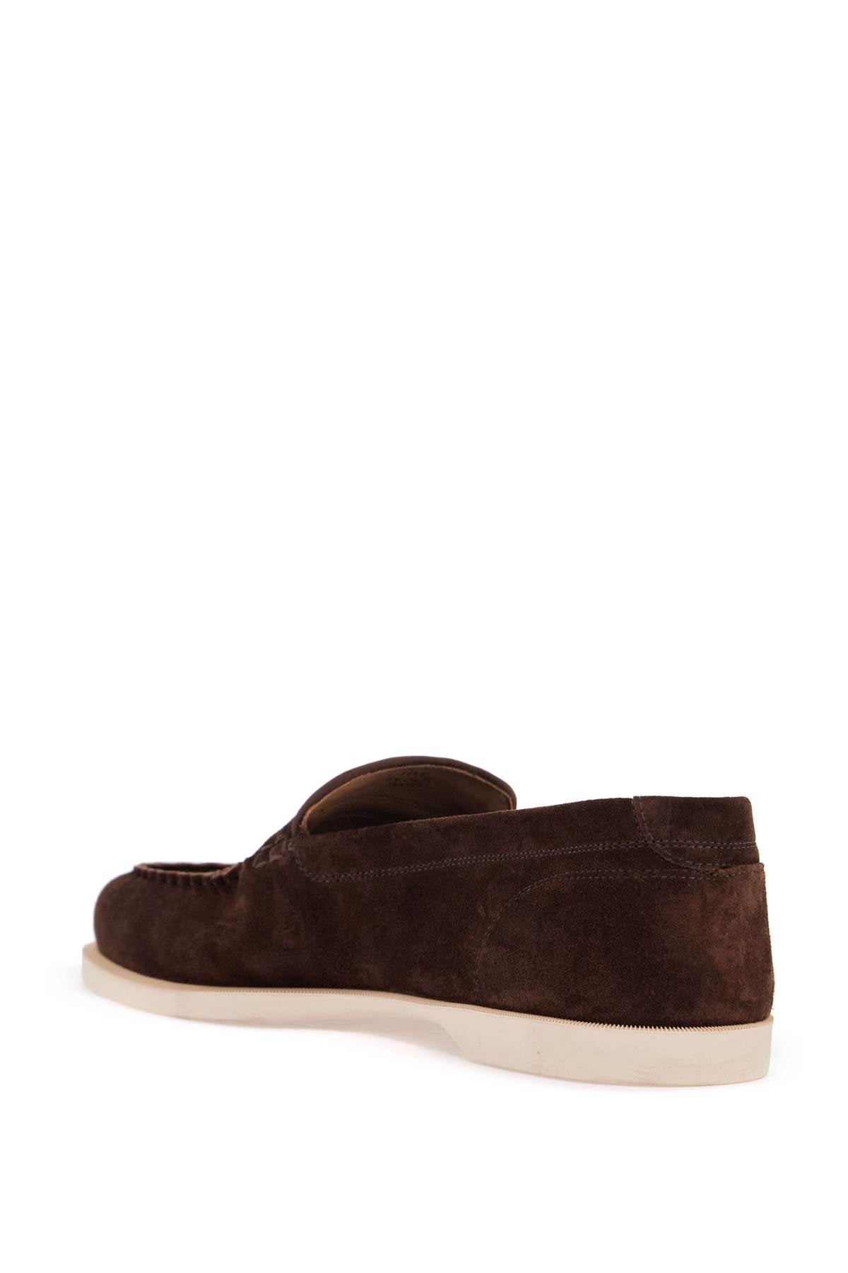 John Lobb Dark Brown Suede Loafers