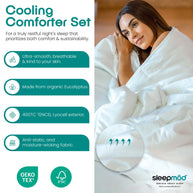 Ecobrands Cooling Comforter Set – Temperature-Regulating Eucalyptus Silk Comforter & Pillow Shams