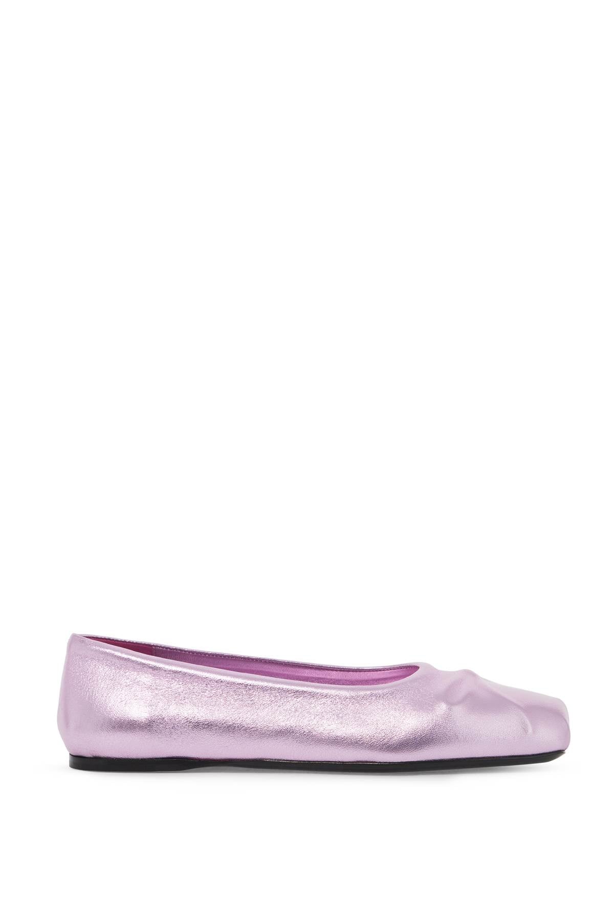 Marni Metallic Leather Little Bow Ballet Flats