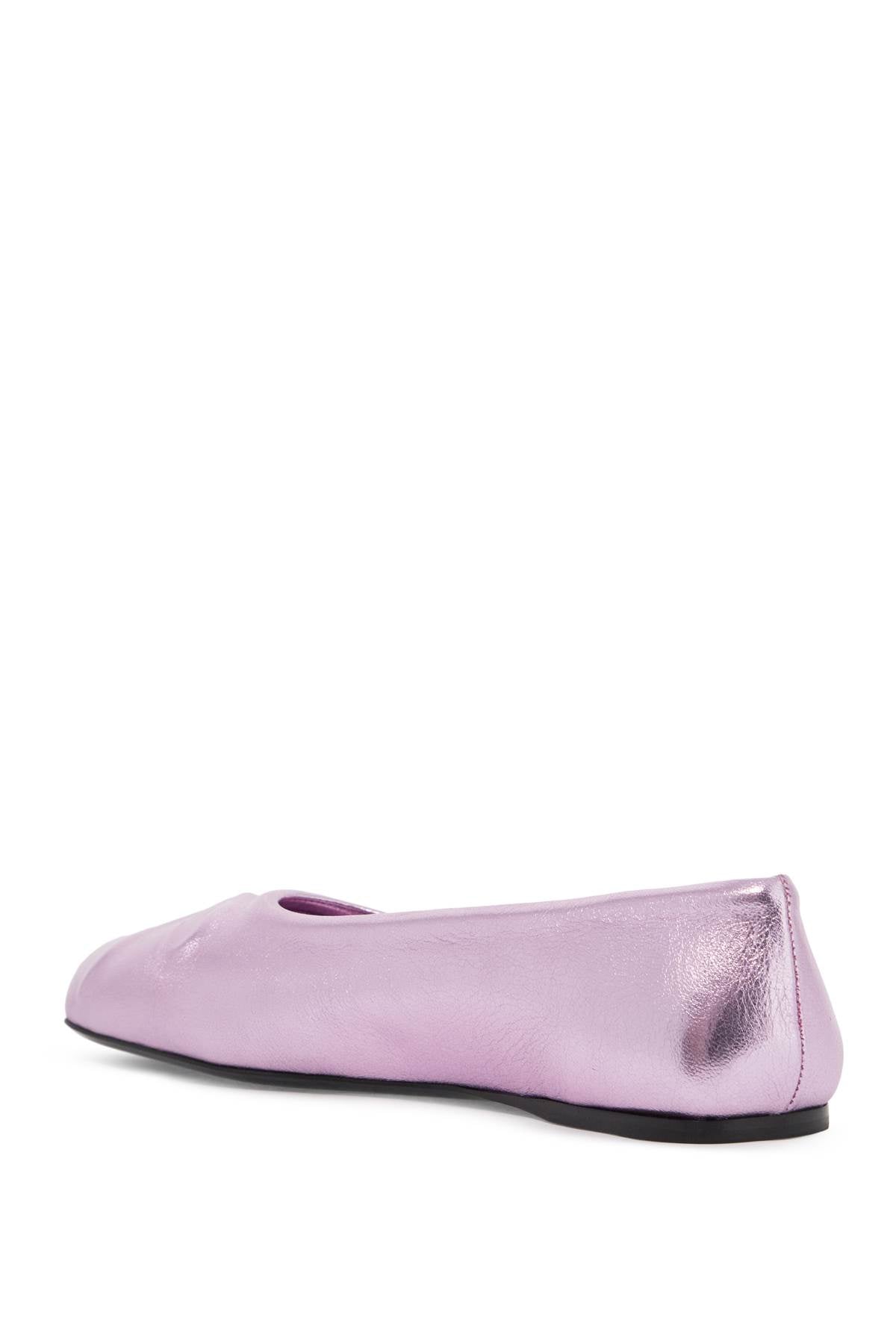 Marni Metallic Leather Little Bow Ballet Flats