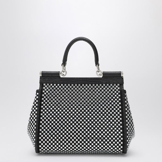Dolce & Gabbana Dolce&Gabbana Black Sicily Medium Handbag With Crystals