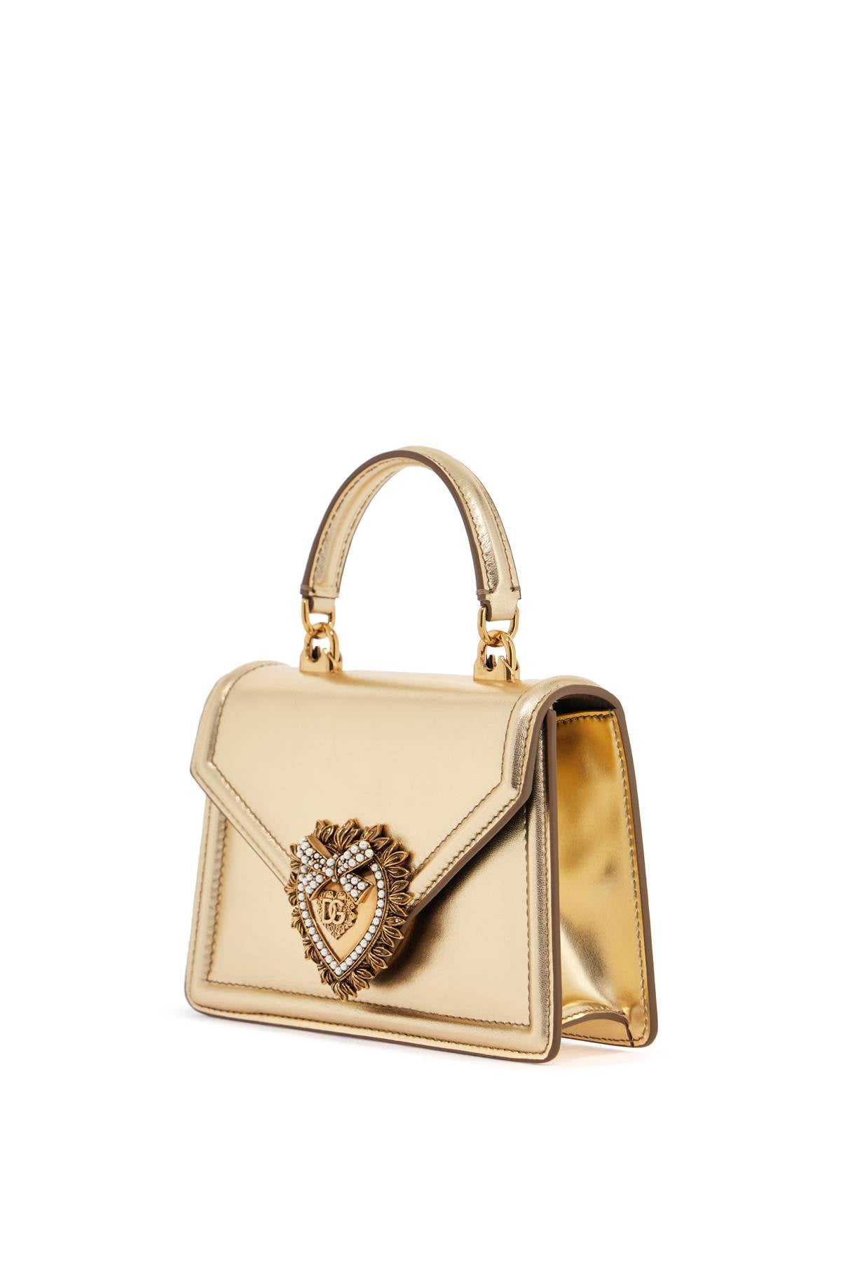 Dolce & Gabbana Gold Nappa Devotion Top Handle Bag