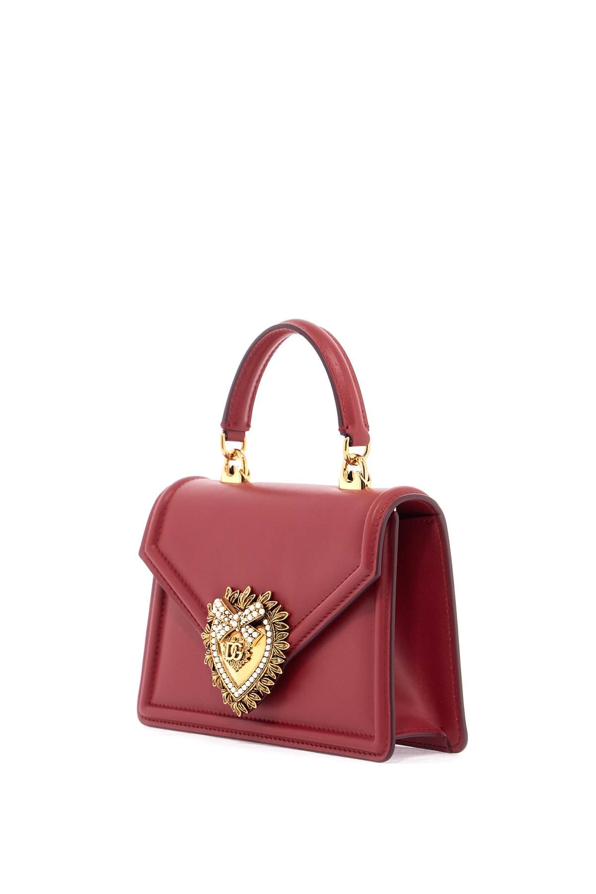 Dolce & Gabbana Red Poppy Leather Devotion Top Handle Bag