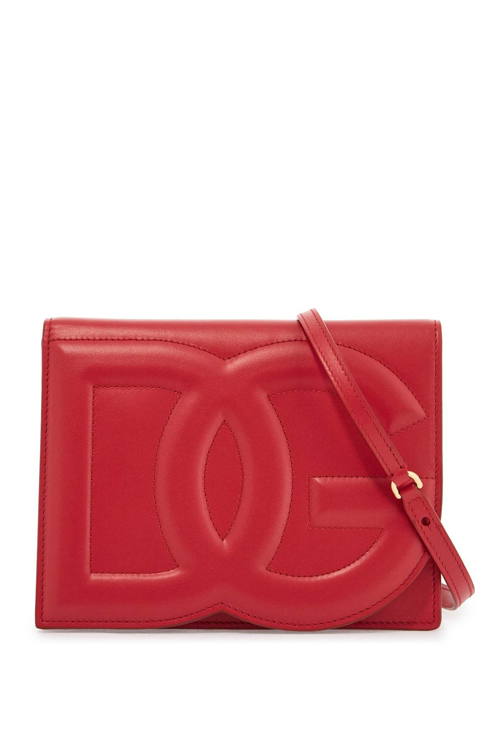 Dolce & Gabbana DG Logo Red Calfskin Shoulder Bag