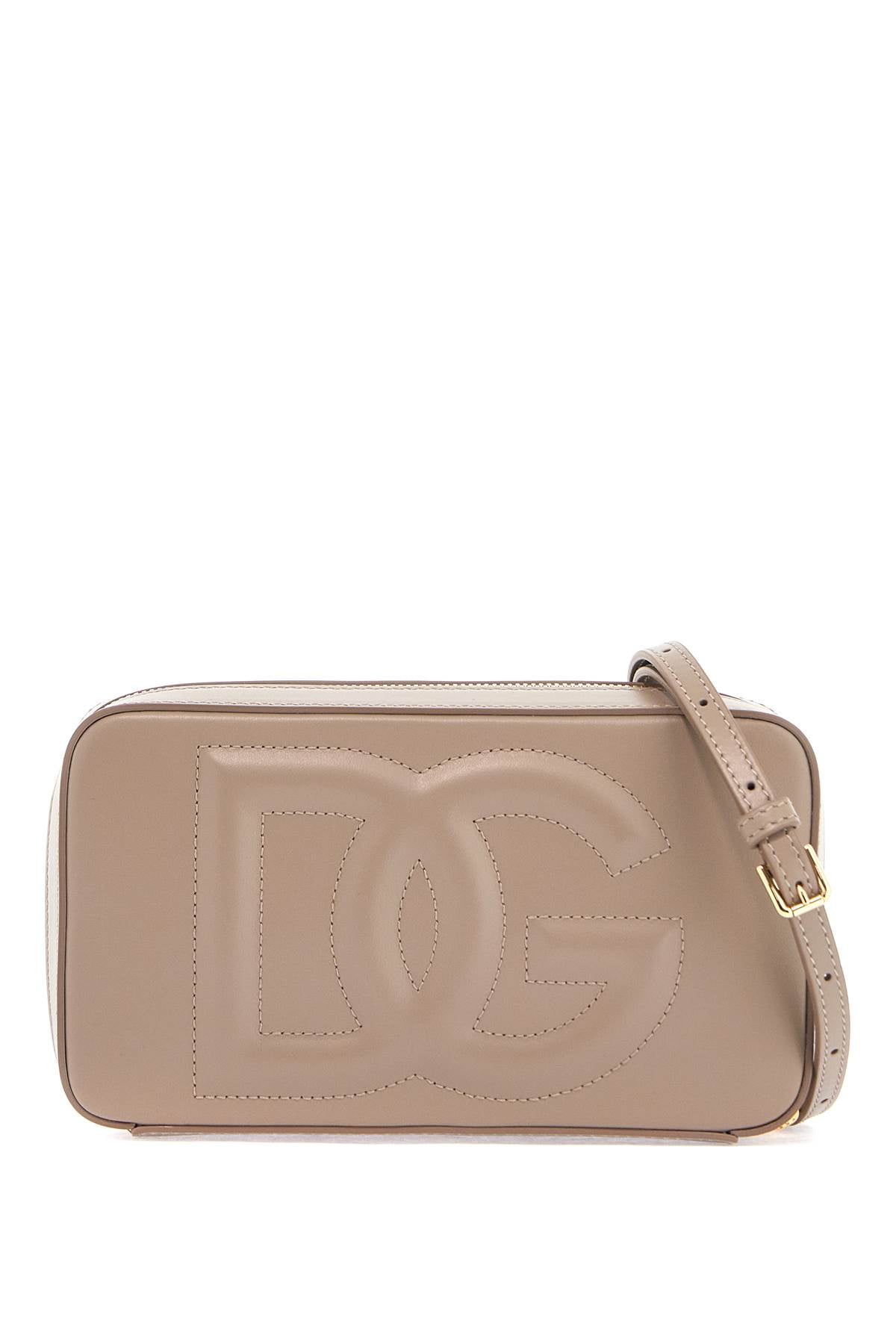 Dolce & Gabbana DG Logo Taupe Leather Shoulder Bag