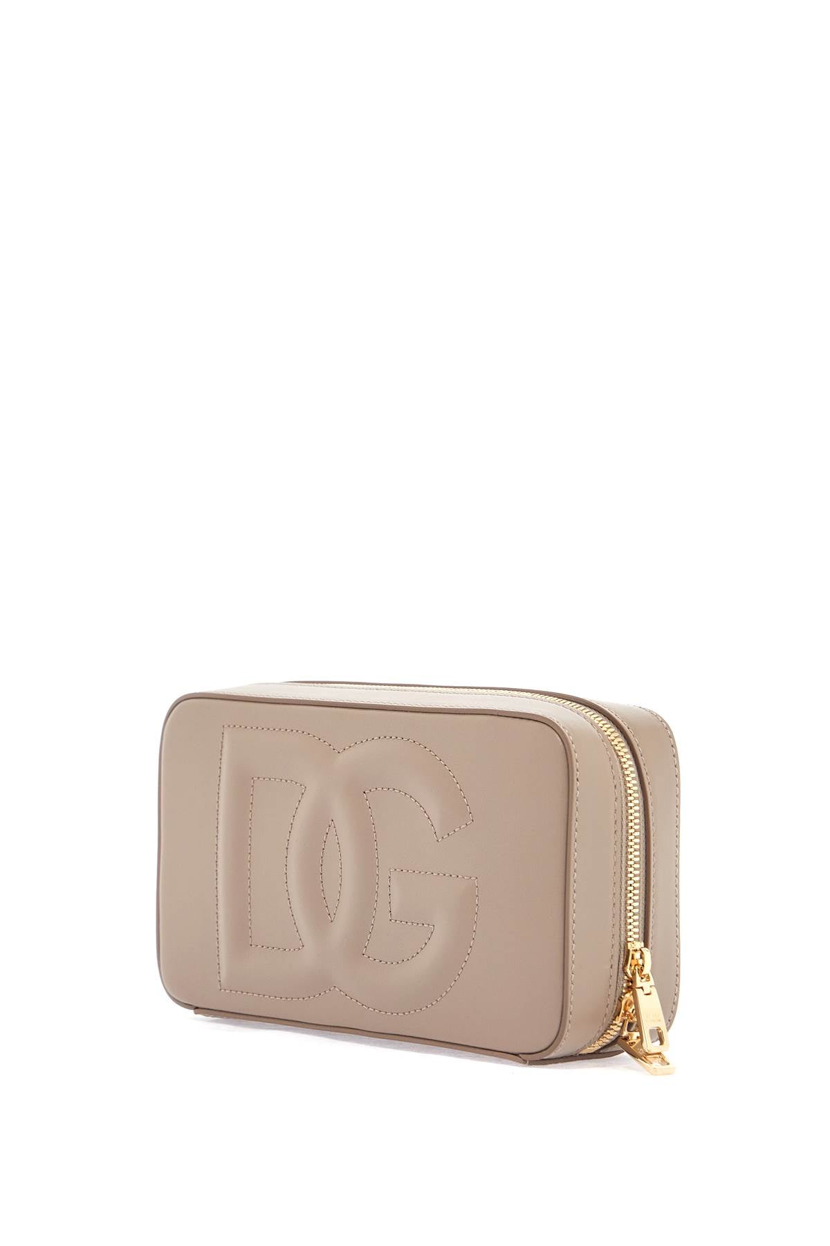 Dolce & Gabbana DG Logo Taupe Leather Shoulder Bag