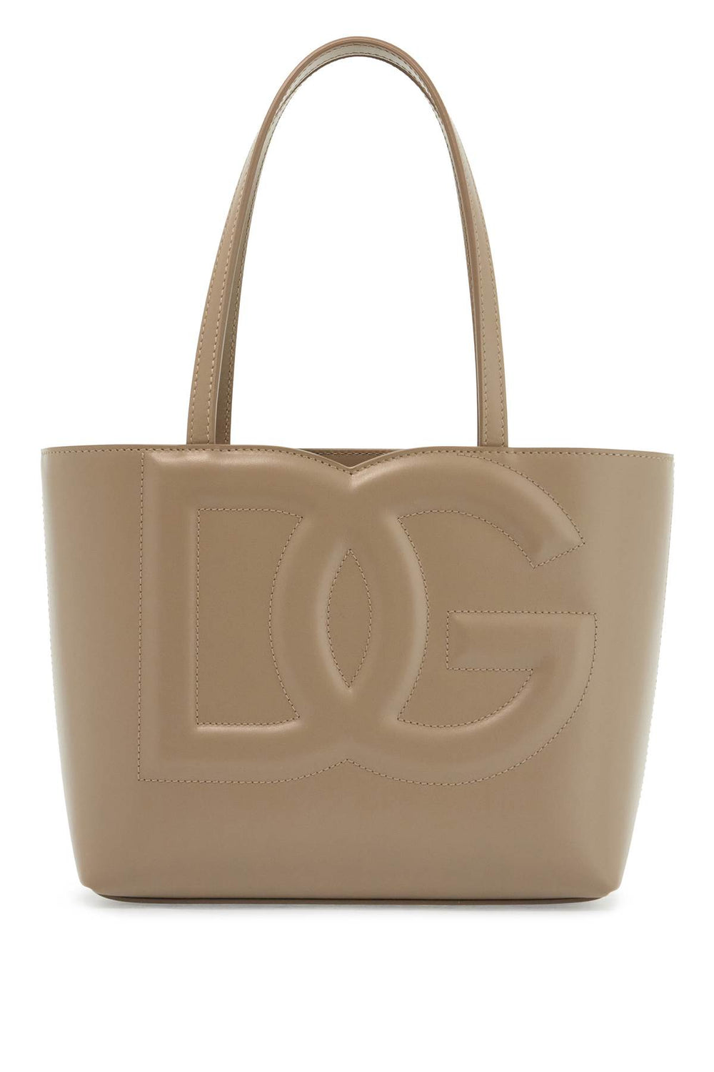 Dolce & Gabbana DG Logo Taupe Structured Shopping Bag