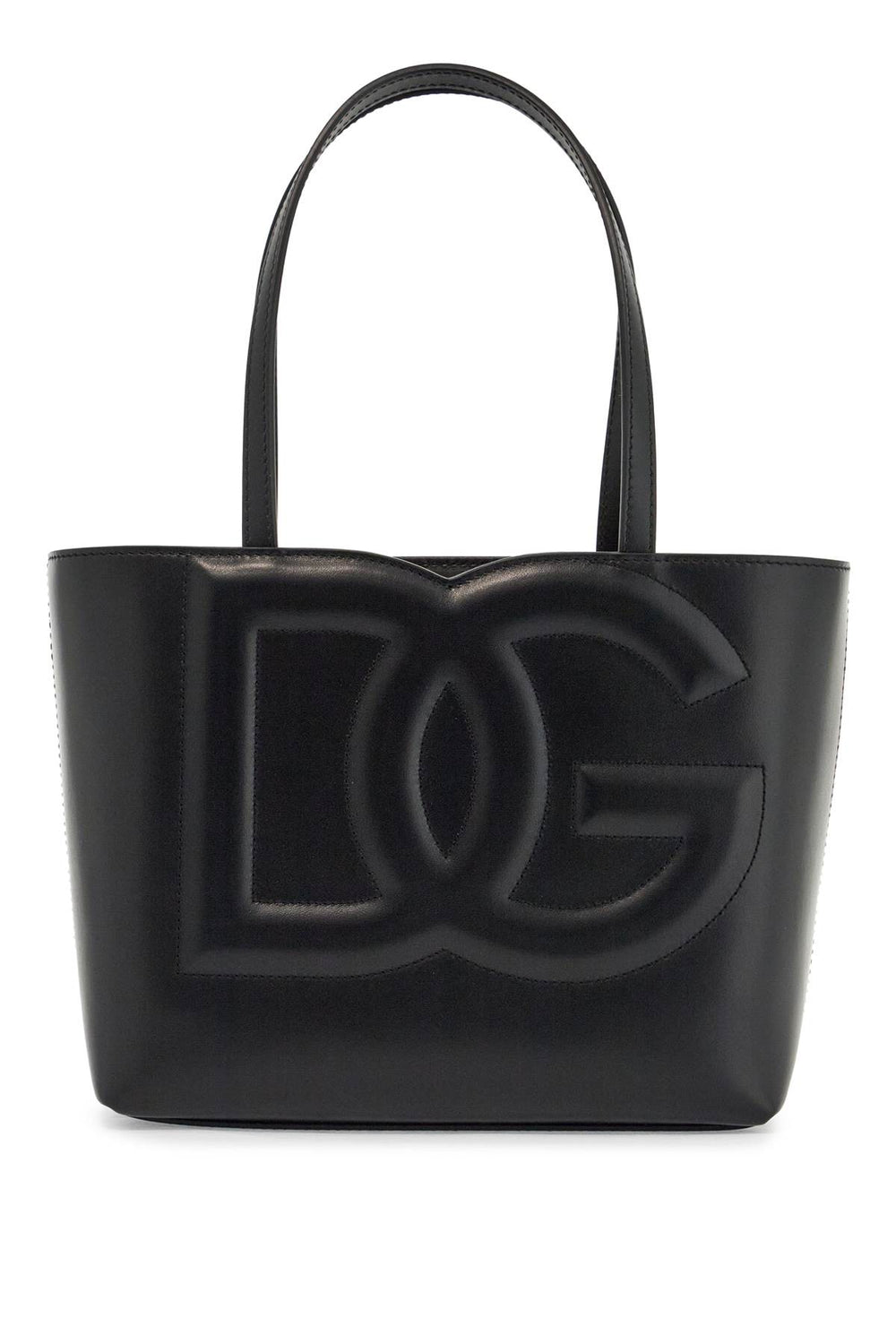 Dolce & Gabbana DG Logo Black Smooth Calfskin Rectangular Shopping Bag